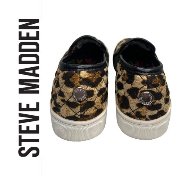 Steve Madden‎ Girls Leopard Print Slip On Shoes - Size 1 - Picture 3 of 4